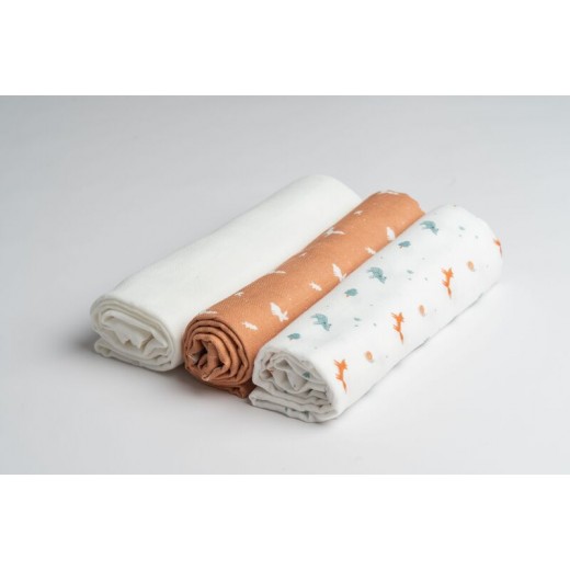 Fraldas de tecido gauze - 3 uni. Nature's Wonders